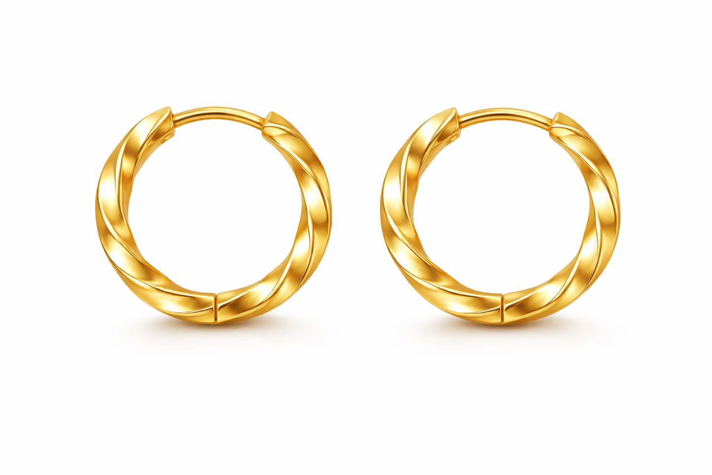 Gold Twisted Hoop Earrings