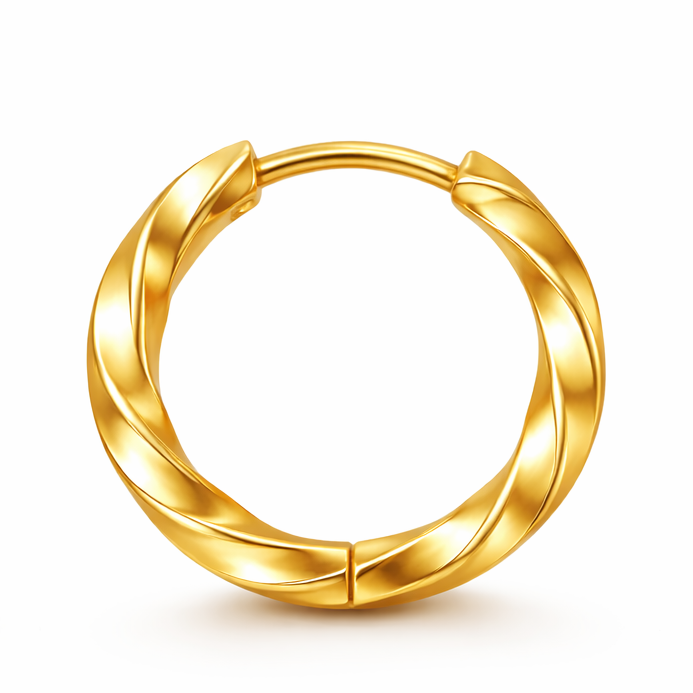 Gold Twisted Hoop Earrings