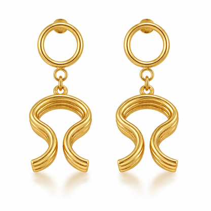 Sculptural Gold Drop Earrings