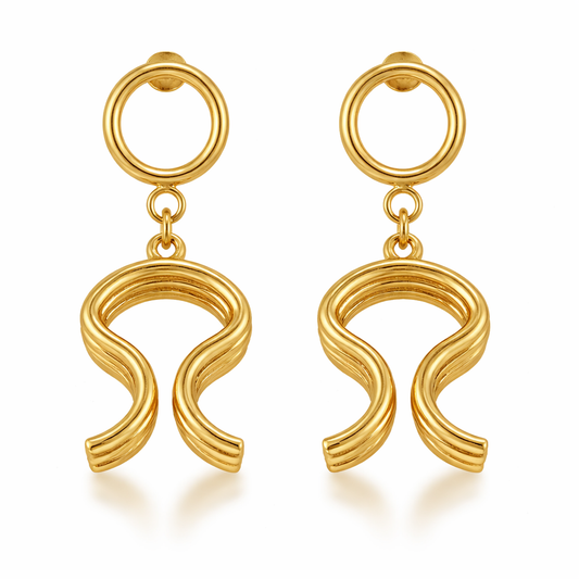 Sculptural Gold Drop Earrings