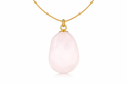 Rose Quartz Drop Necklace