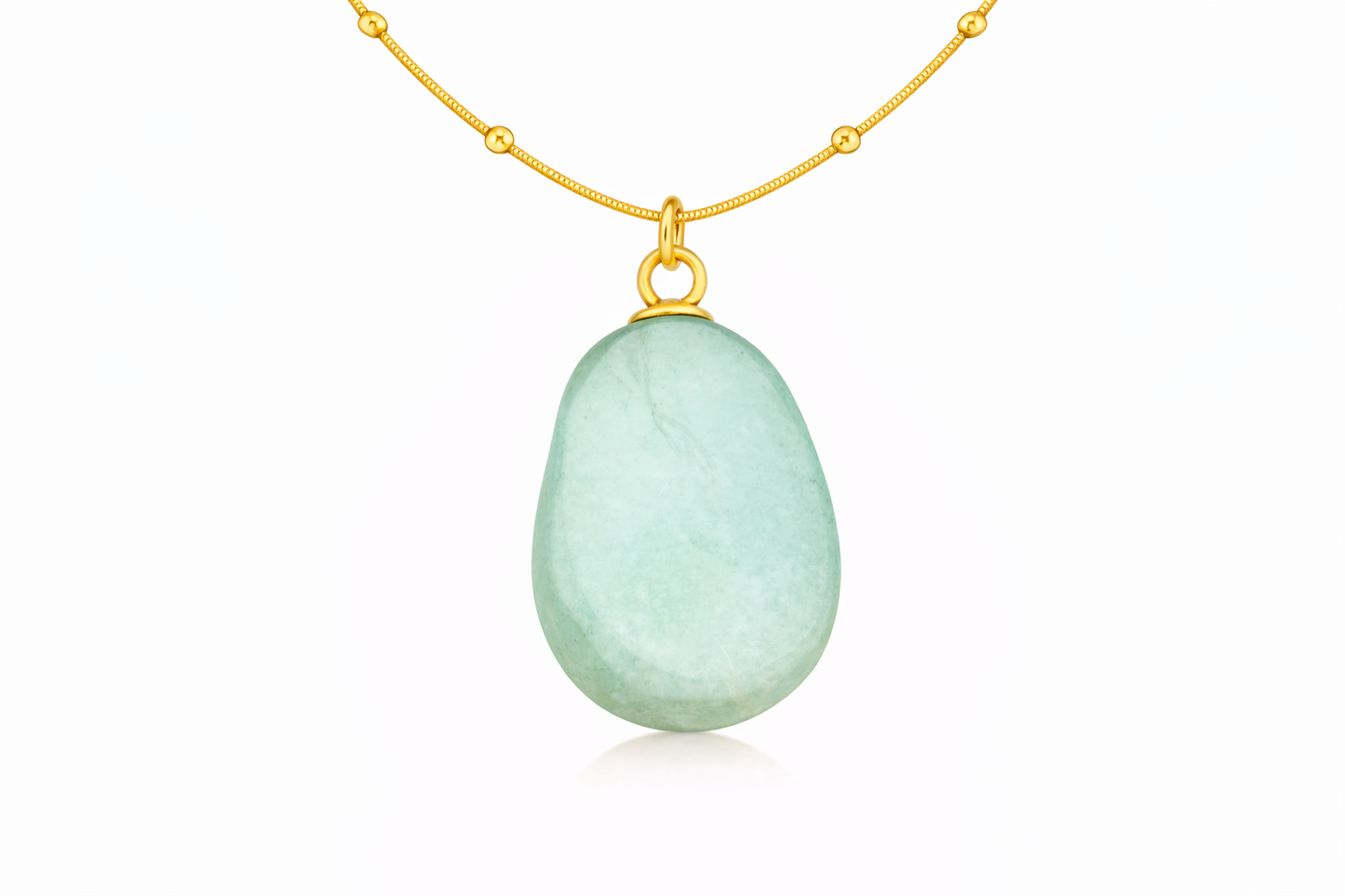 Irregular Gold Jade Drop Necklace