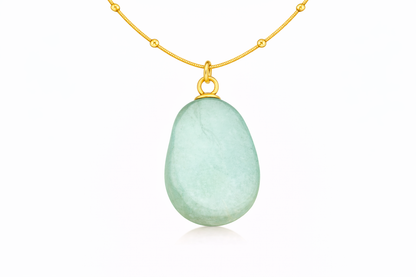 Irregular Gold Jade Drop Necklace