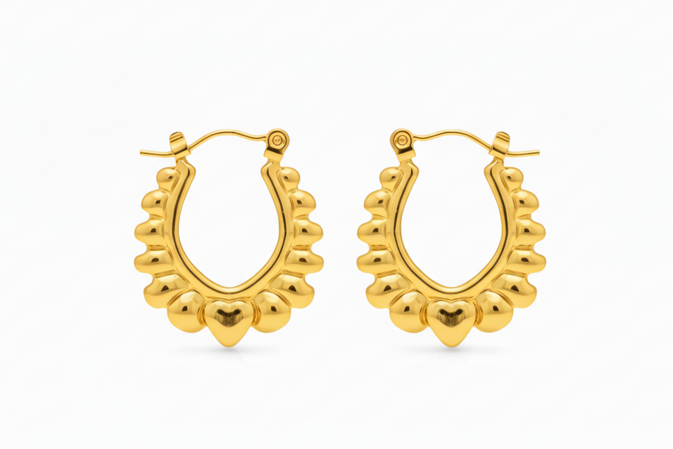 Gold Heart Earrings