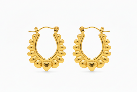 Gold Heart Earrings