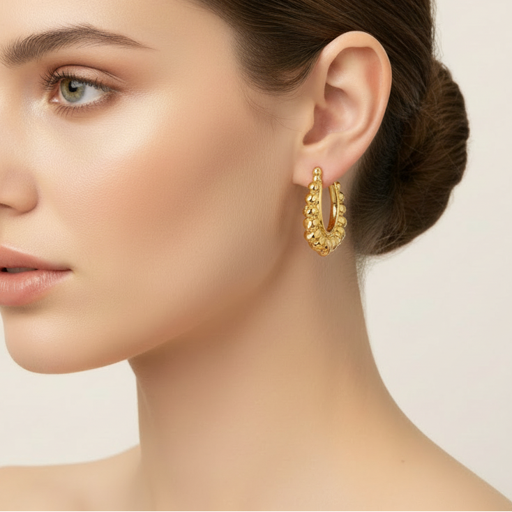 Gold Heart Earrings