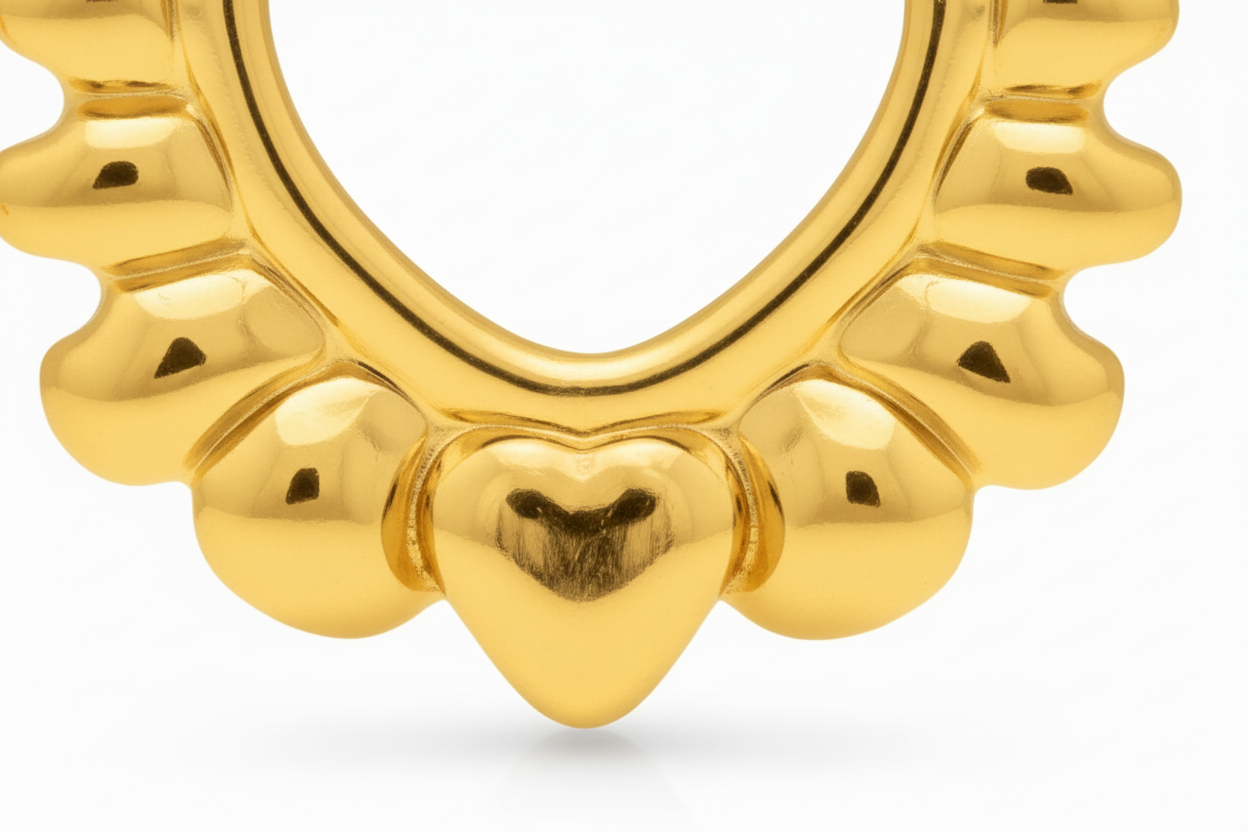 Gold Heart Earrings