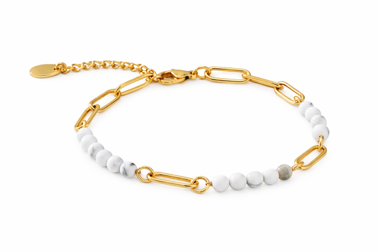 Gold Howlite Chain Bracelet