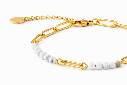 Gold Howlite Chain Bracelet