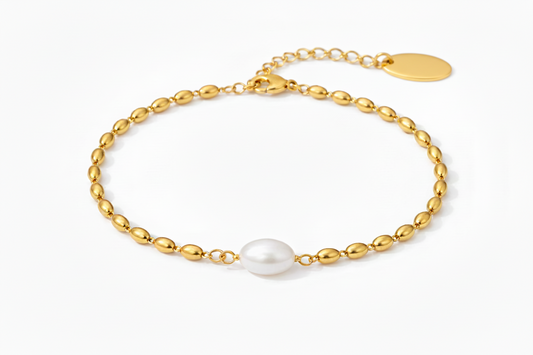Gold Freshwater Pearl Bracelet