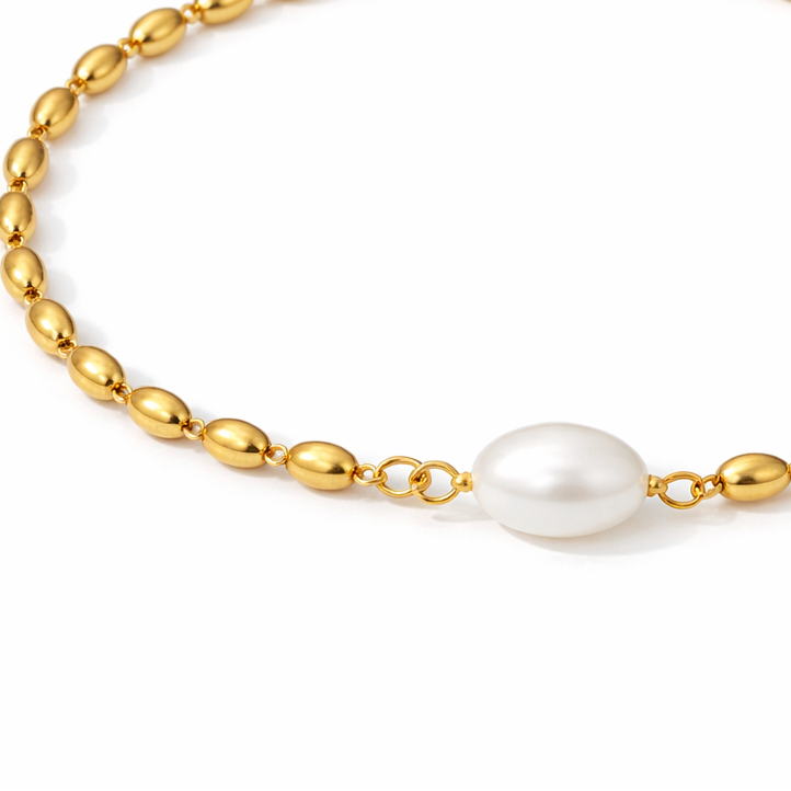 Gold Freshwater Pearl Bracelet