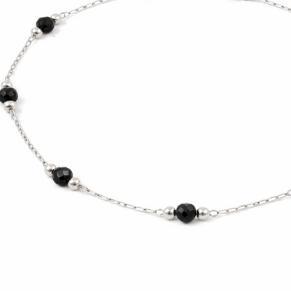 Black Obsidian Bead Chain Bracelet