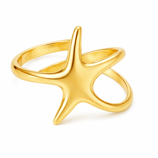 Gold Starfish Open Ring
