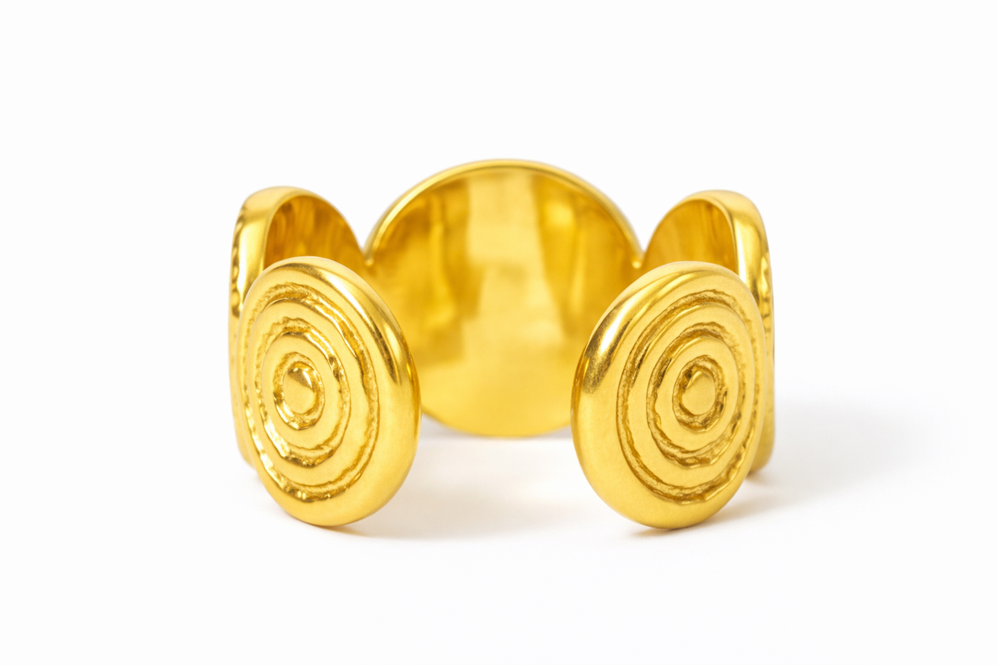 Gold Spiral Circle Ring