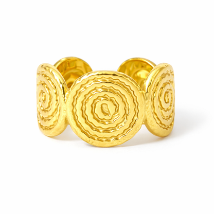 Gold Spiral Circle Ring