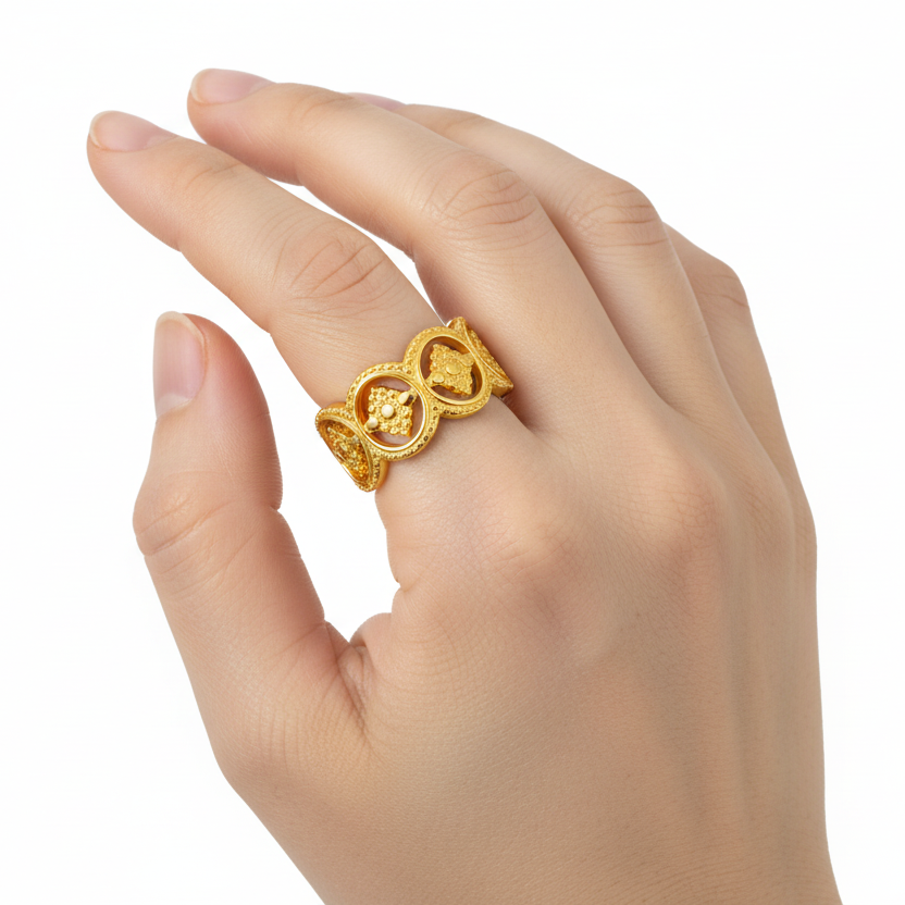 Geometric Circle Open Ring