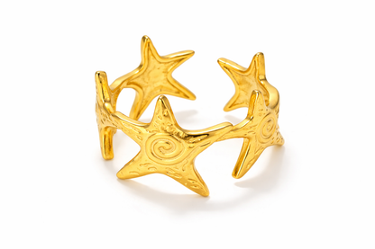 Gold Star Open Ring