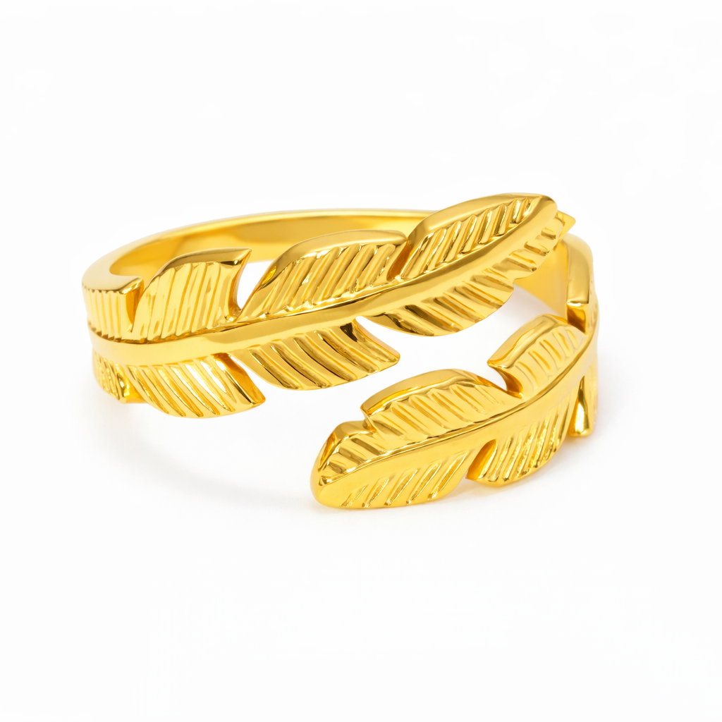 Gold French Leaf Ring