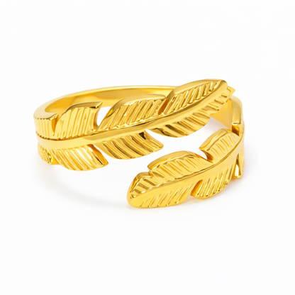 Gold French Leaf Ring
