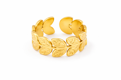 Geometric Gold Leaf Ring