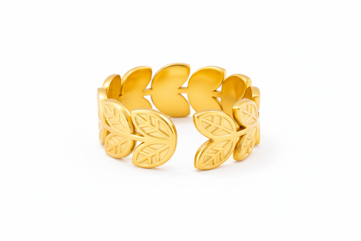 Geometric Gold Leaf Ring