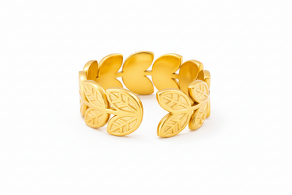Geometric Gold Leaf Ring