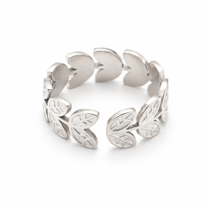 Geometric Silver Leaf Ring