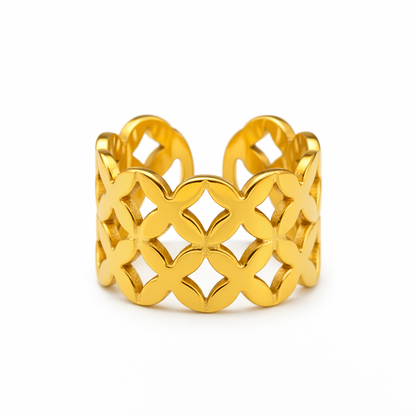 Gold Retro Cutout Ring