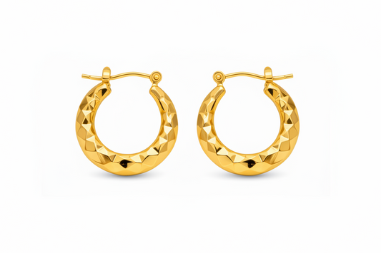 Hammered Gold Hoops