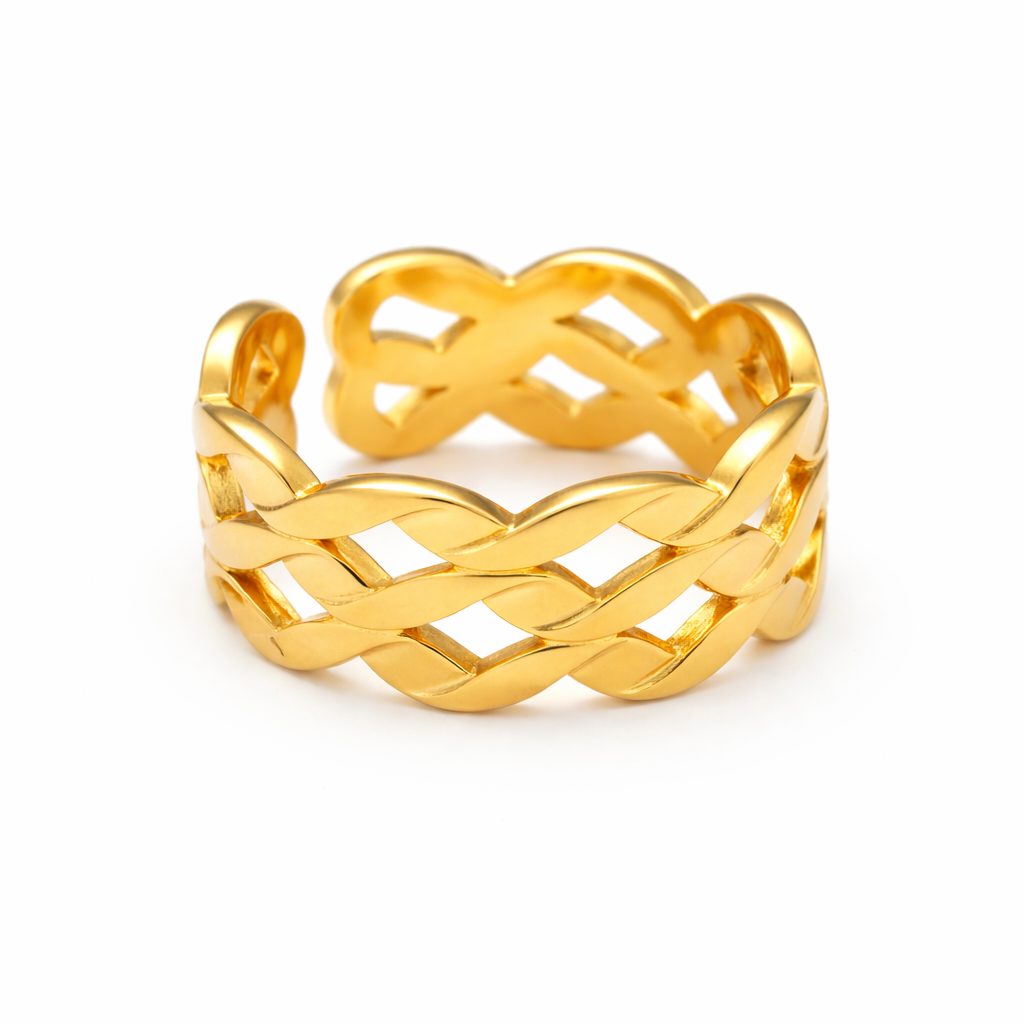 Gold Weave Open Ring