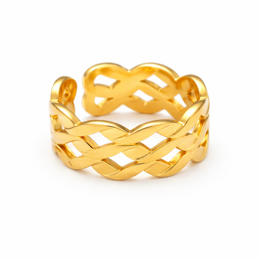 Gold Weave Open Ring