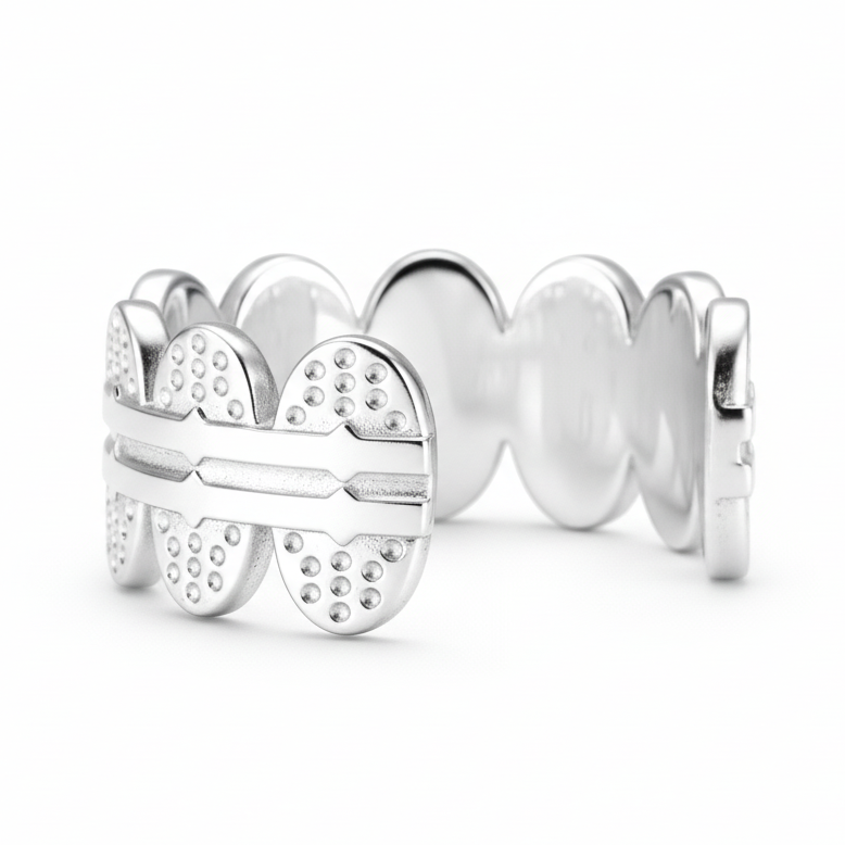 Silver Crown Bezel Ring