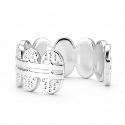 Silver Crown Bezel Ring