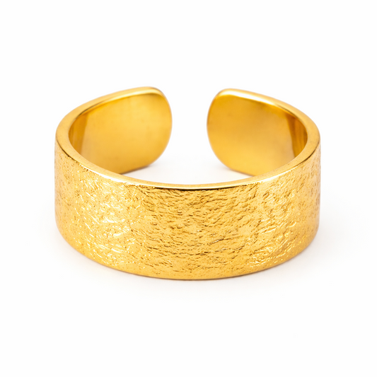 Gold Etched Band Ring