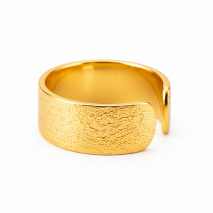Gold Etched Band Ring