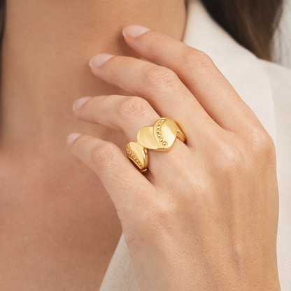 Gold Heart Cutout Ring