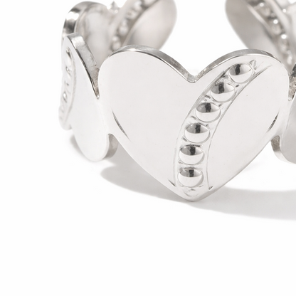 Silver Engraved Heart Ring