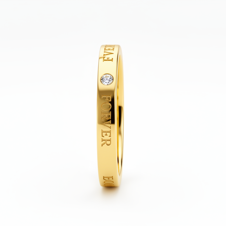 Gold Diamond Love Forever Ring