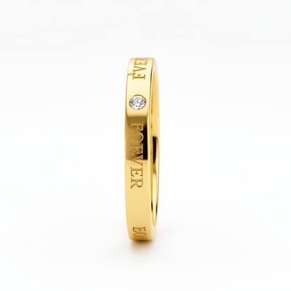 Gold Diamond Love Forever Ring