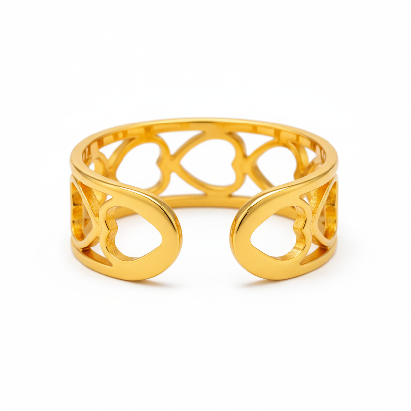 Gold Heart Outline Ring