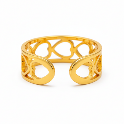 Gold Heart Outline Ring