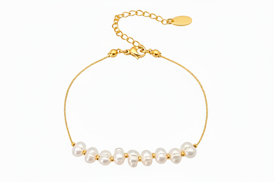 Gold Freshwater Pearl Bracelet