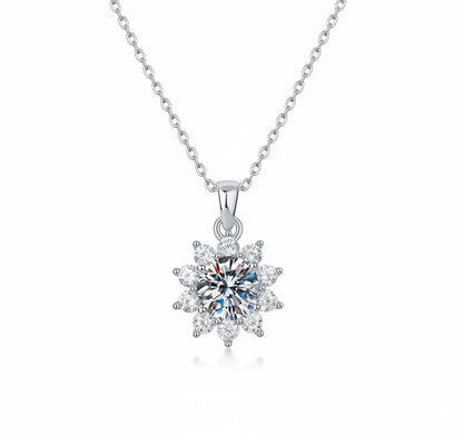 Moissanite Snowflake Pendant Necklace