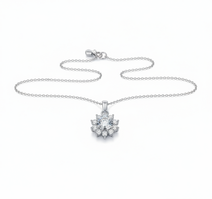 Moissanite Snowflake Pendant Necklace