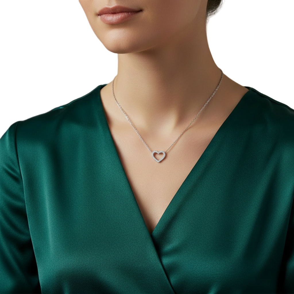 Heart Design Moissanite Necklace