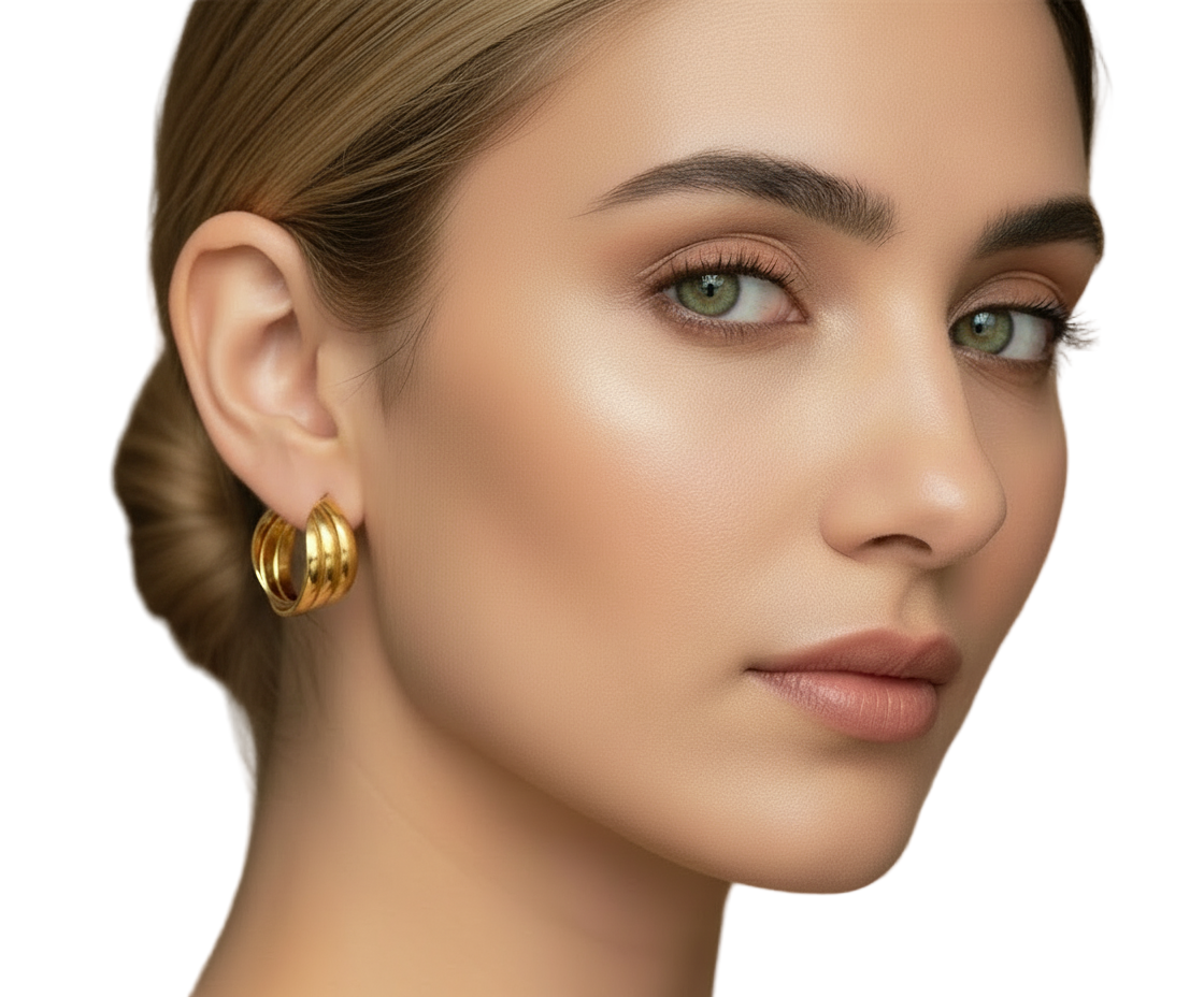Twist Gold  Hoop Earrings