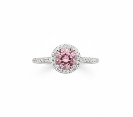 Pink Moissanite Band Ring