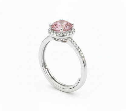 Pink Moissanite Band Ring