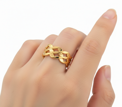 Gold Weave Open Ring