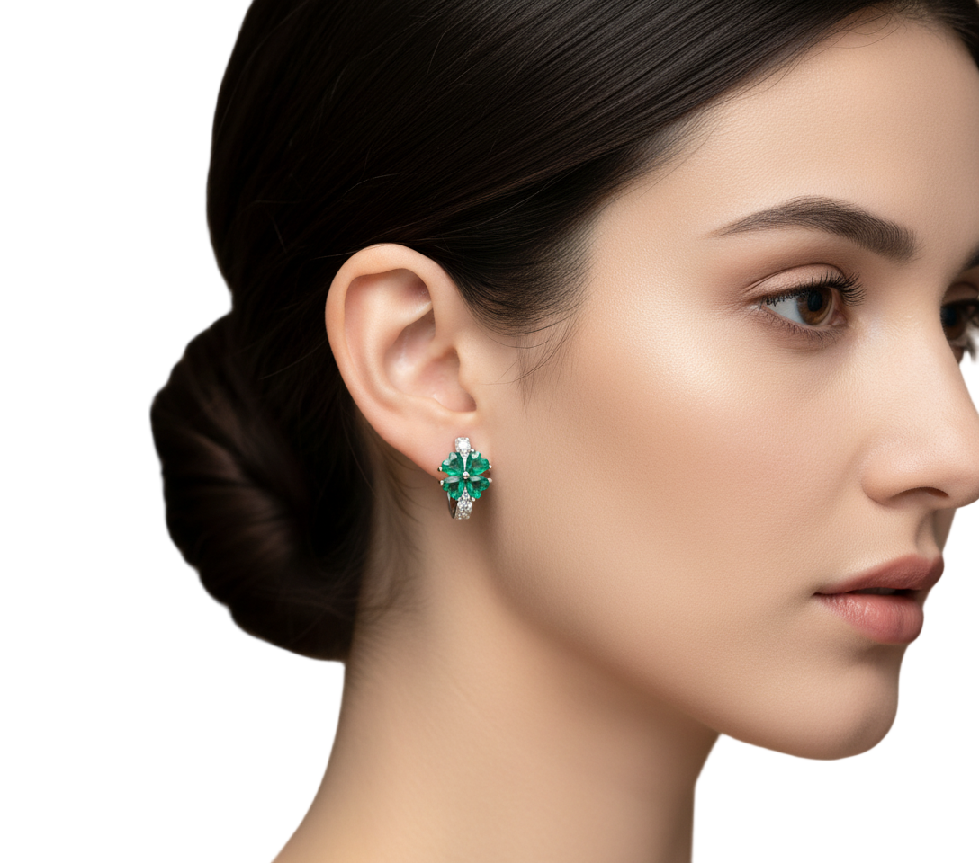 Silver Four-Leaf Clover Earrings